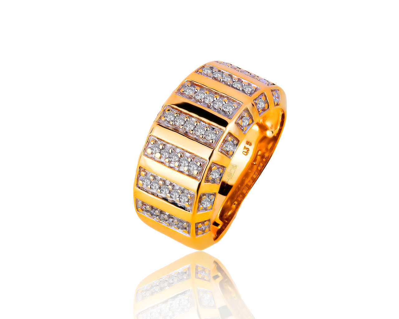 Шикарное золотое кольцо с бриллиантами 0.30ct 180519/25