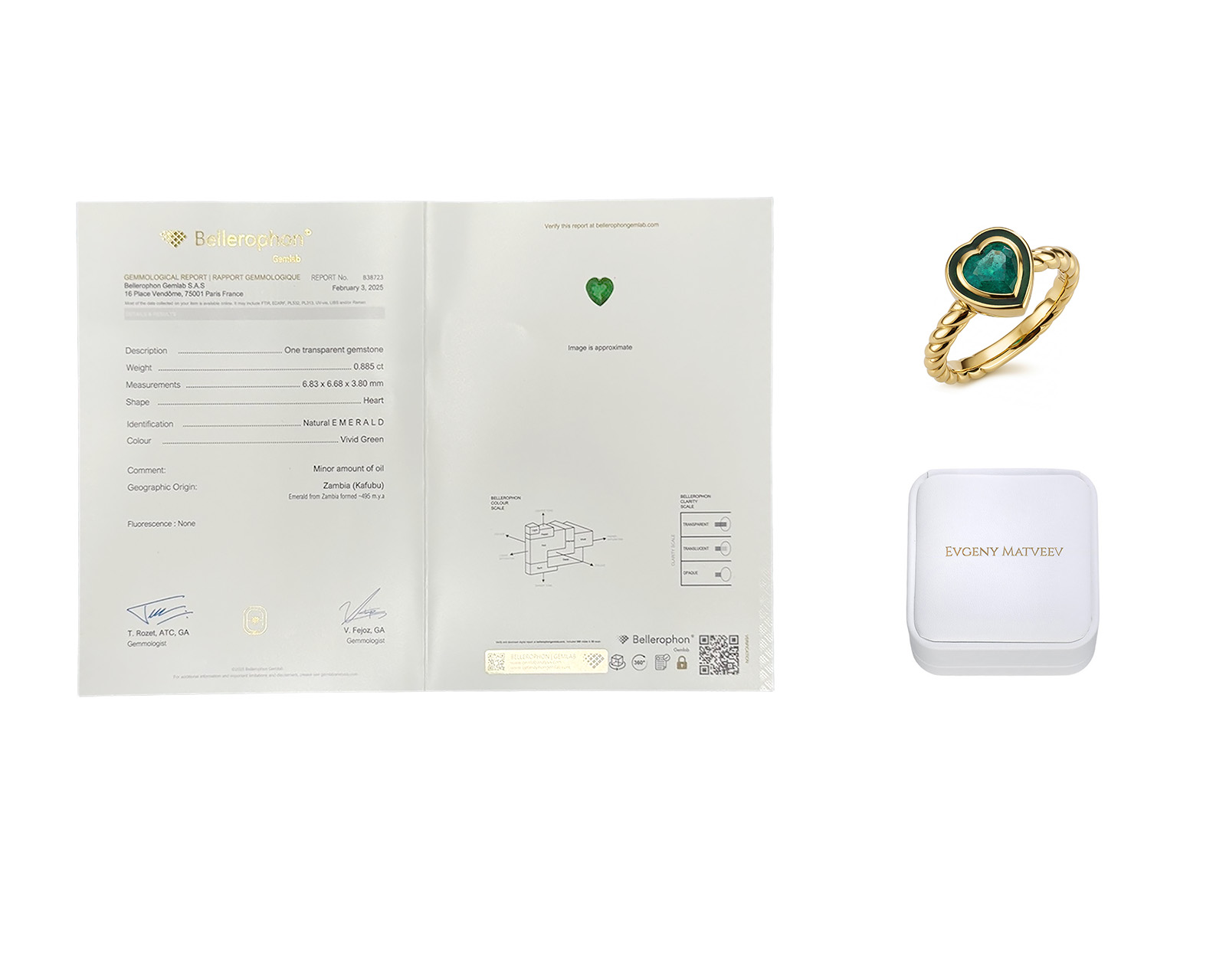 Золотое кольцо с изумрудом Замбия 0.88ct Evgeny Matveev