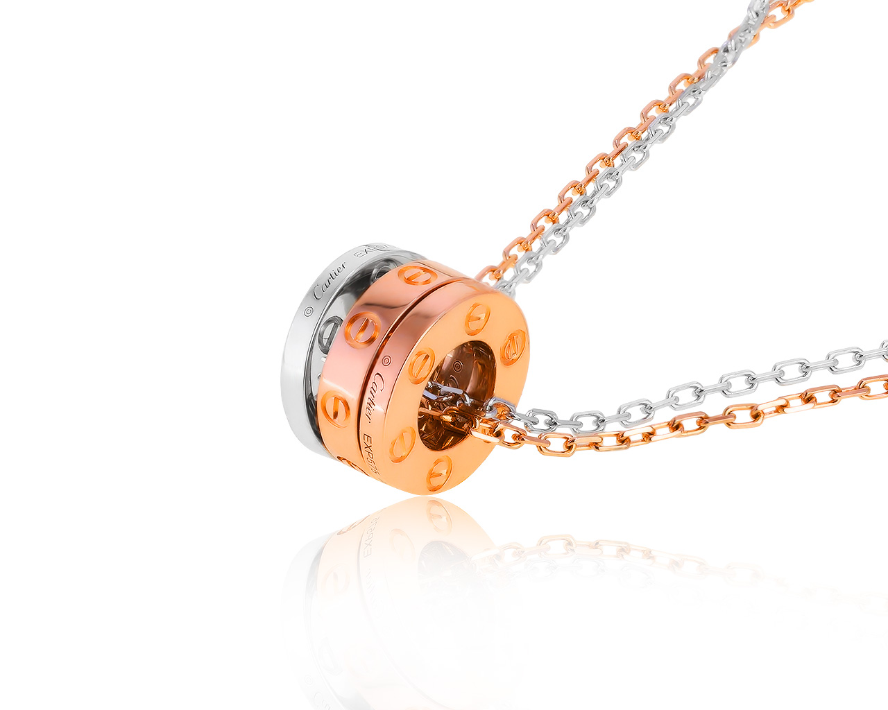 Оригинальное золотое колье с бриллиантами 0.01ct Cartier Love