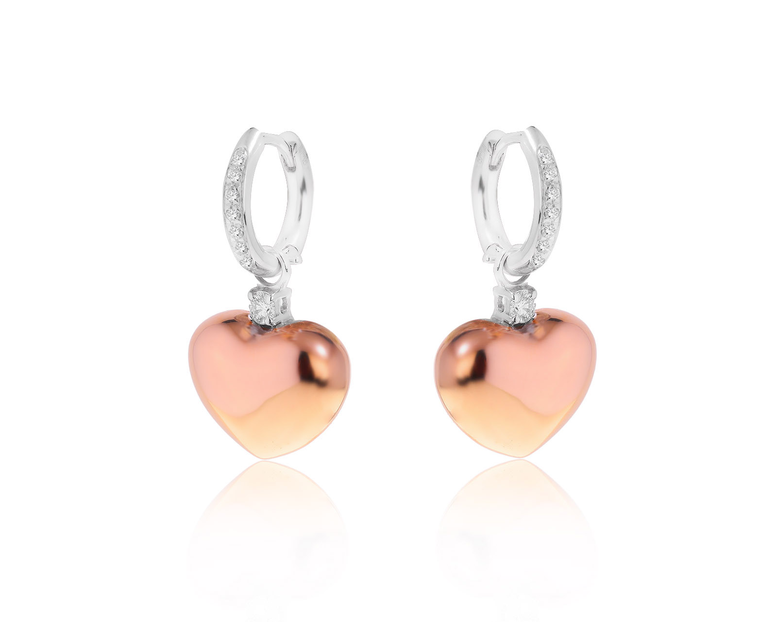Оригинальные золотые серьги с бриллиантами 0.22ct Leo Pizzo