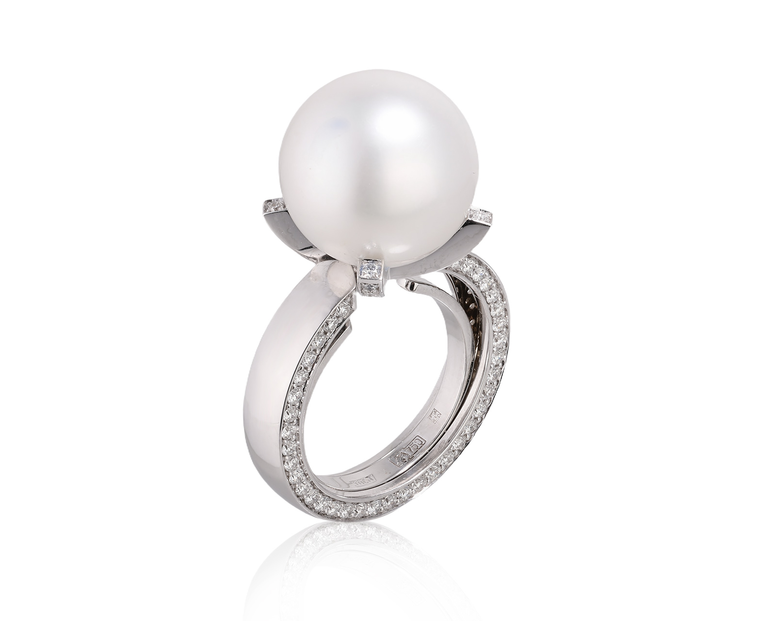 Оригинальное золотое кольцо с бриллиантами 0.75ct SORA by Ksenia Podnebesnaya