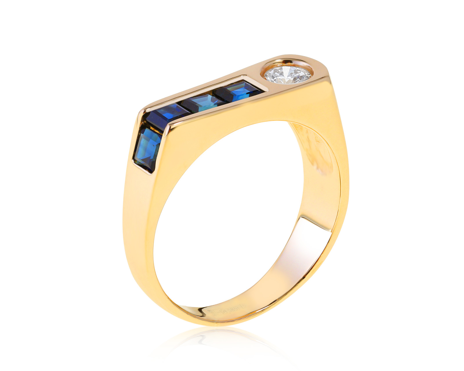 Изящное золотое кольцо с сапфирами 0.82ct 191121/3