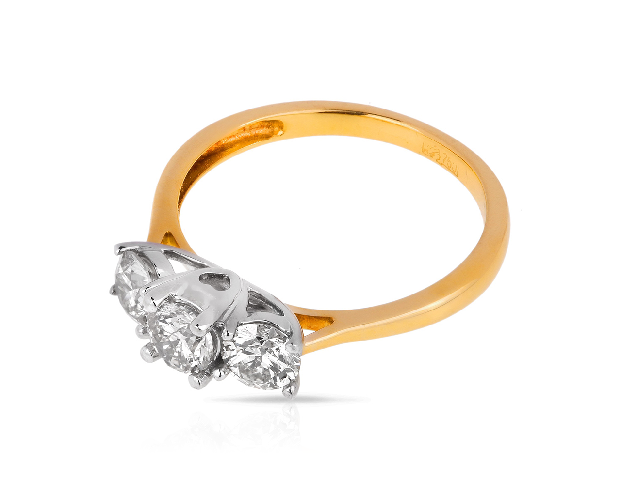 Утонченное золотое кольцо с бриллиантами 1.01ct
