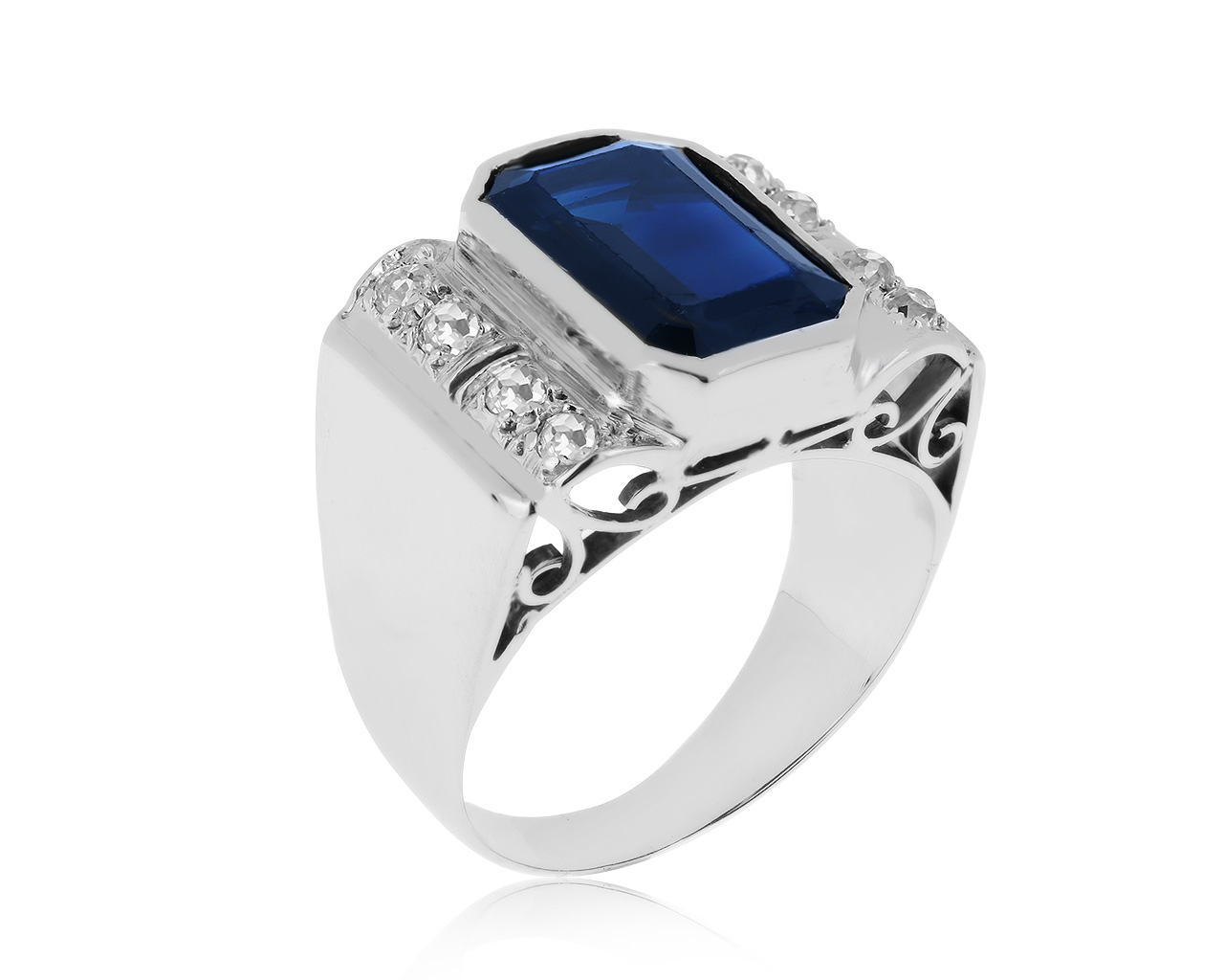 Достойное золотое кольцо с сапфиром 3.35ct 070420/2