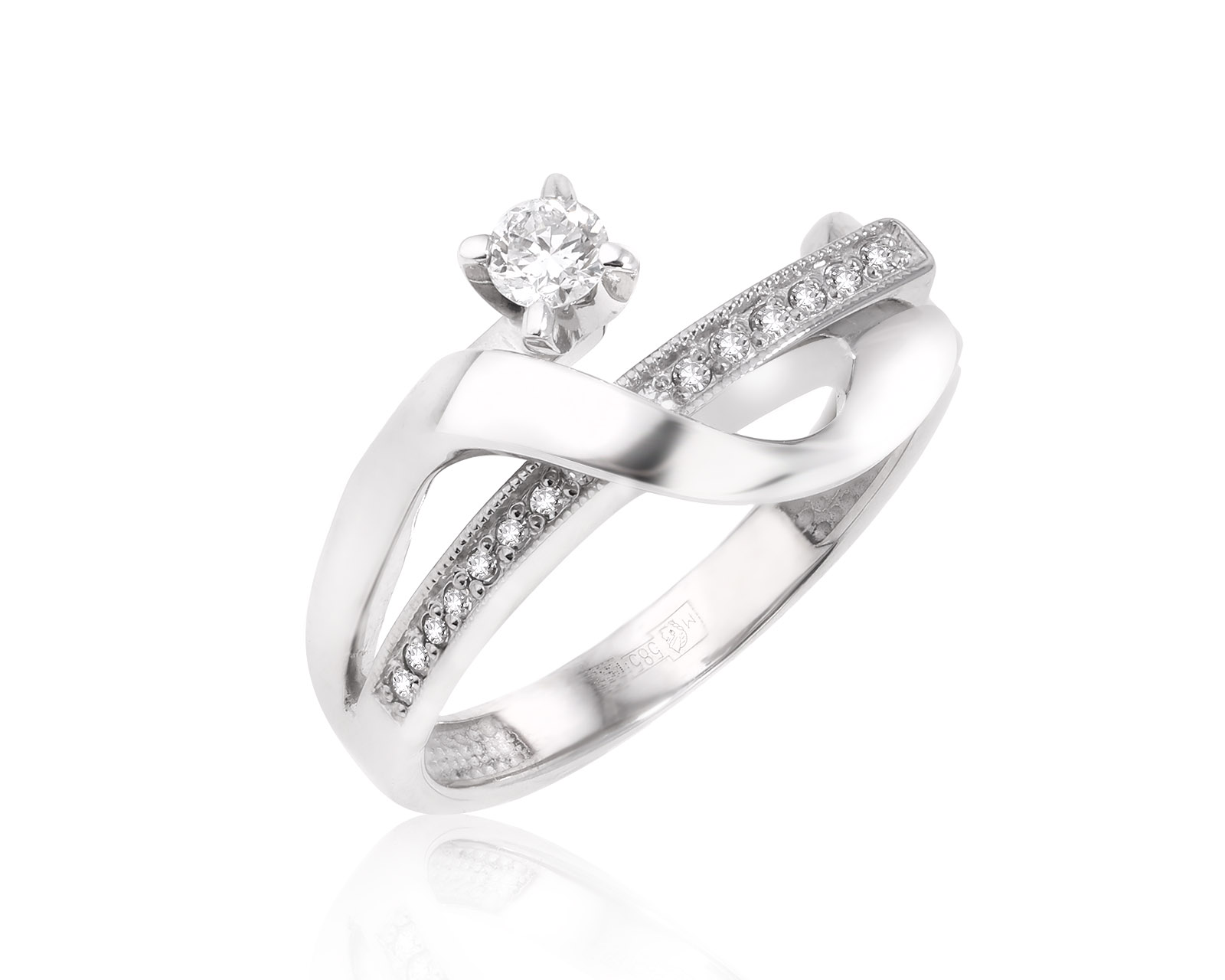 Изящное золотое кольцо с бриллиантами 0.16ct 141124/3 Изящное золотое кольцо с бриллиантами 0.16ct 141124/3