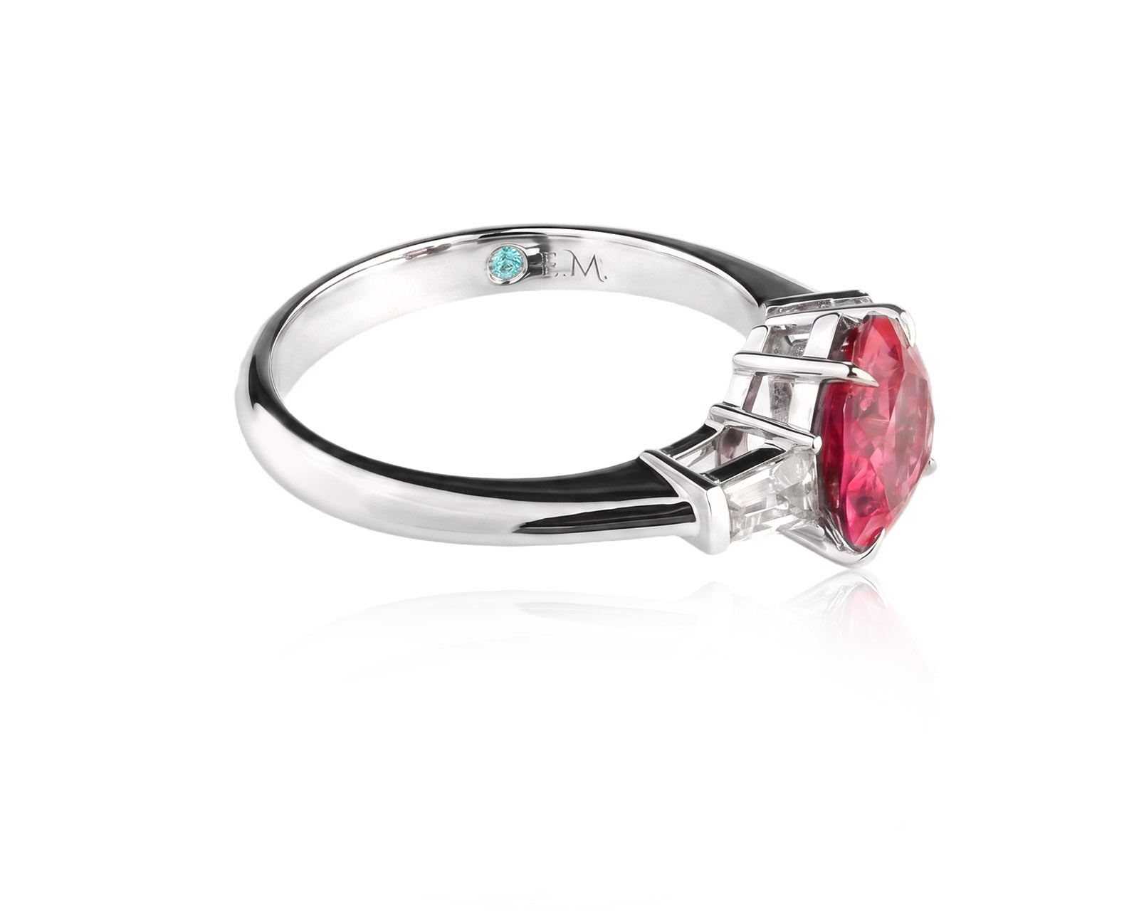 Золотое кольцо с турмалином 1.67ct и лейкосапфирами 0.44ct Evgeny Matveev