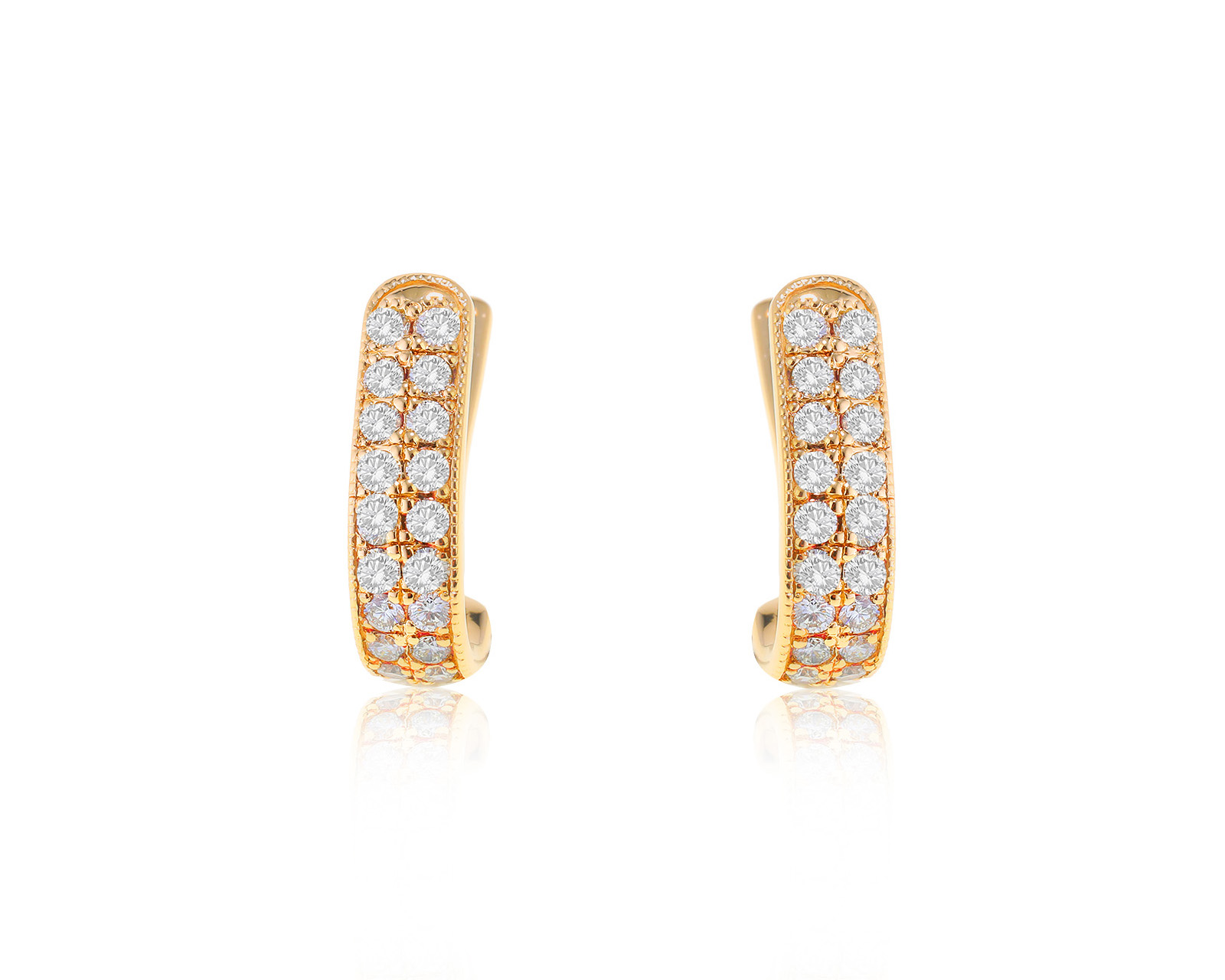 Эстетичные золотые серьги с бриллиантами 0.88ct