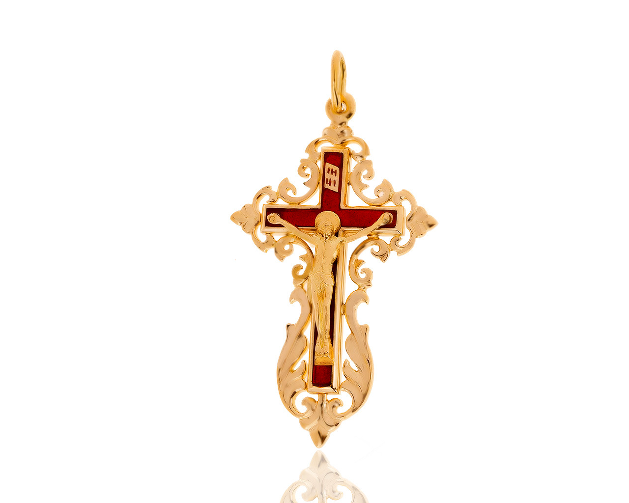 Изысканный золотой кулон с эмалями 080320/6