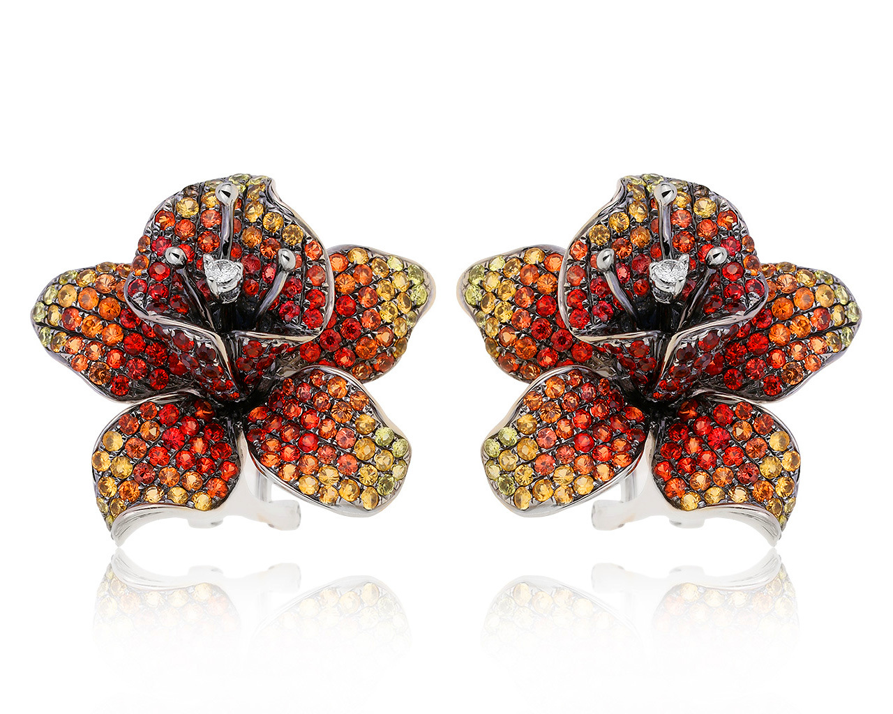 Восхитительные золотые серьги с сапфирами 4.55ct 161120/11