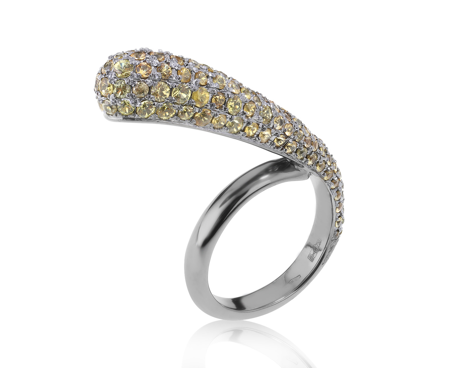Прекрасное золотое кольцо с сапфирами 4.23ct