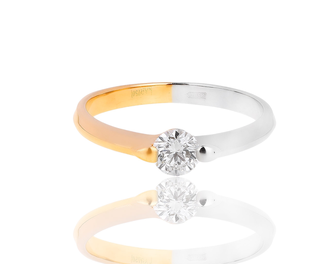 Помолвочное золотое кольцо с бриллиантом 0.31ct 020318/17