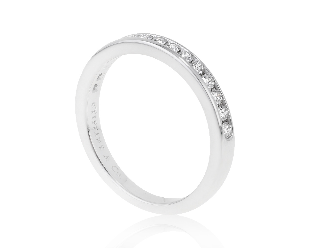 Оригинальное платиновое кольцо с бриллиантами 0.24ct Tiffany&Co 100521/10
