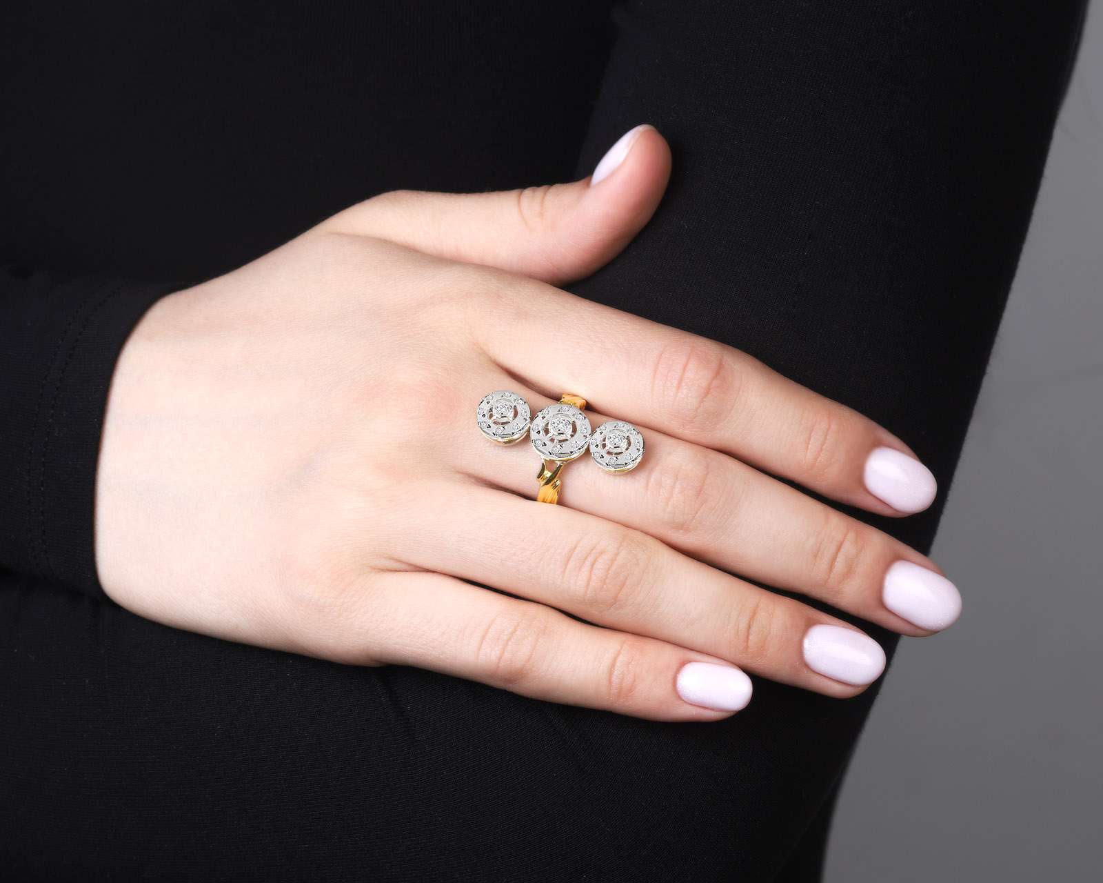 Винтажное золотое кольцо с бриллиантами 0.40ct СССР
