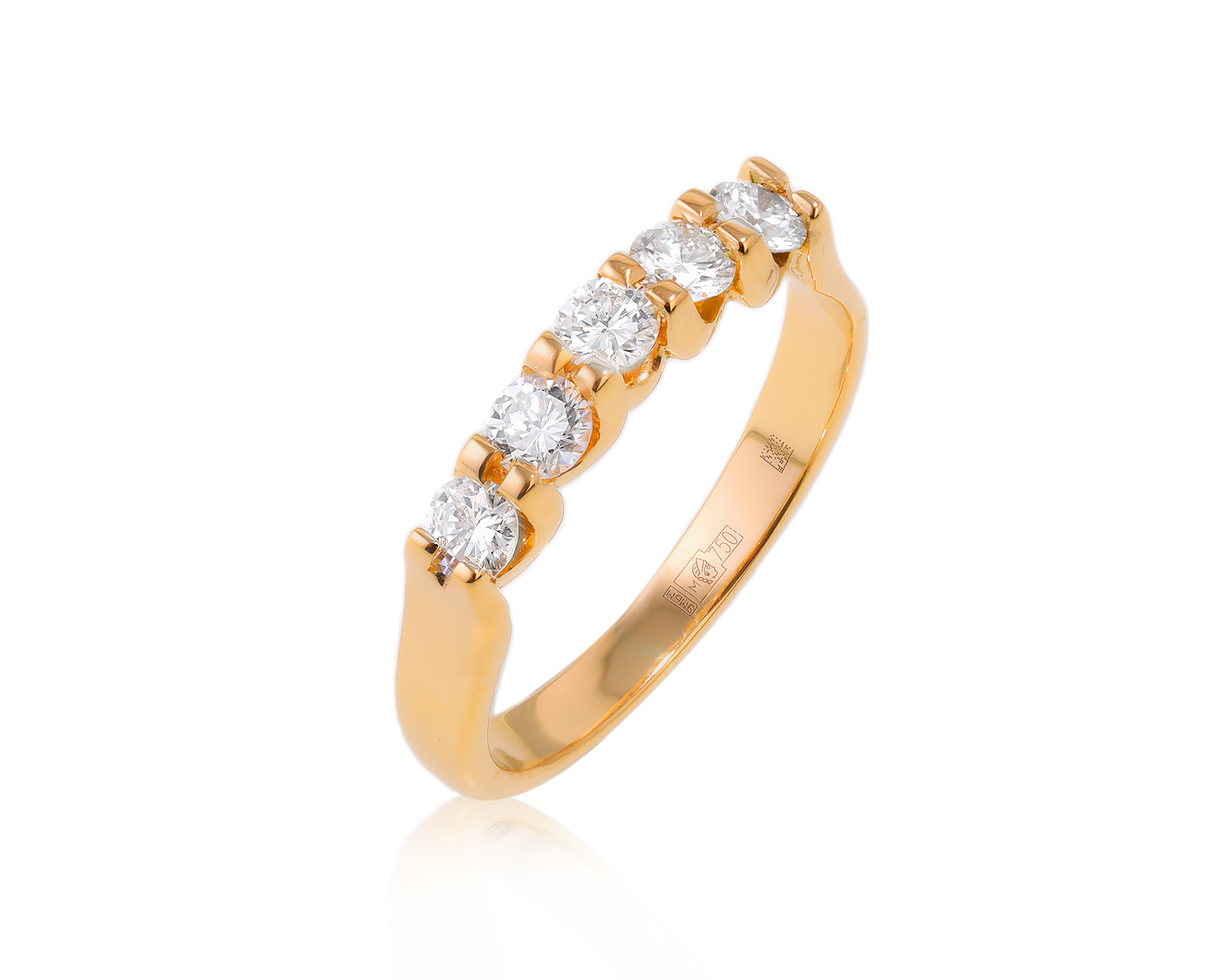 Золотое кольцо с бриллиантами 0.53ct