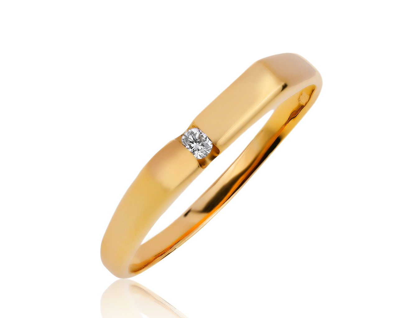 Красивое золотое кольцо с бриллиантом 0.06ct 030517/2