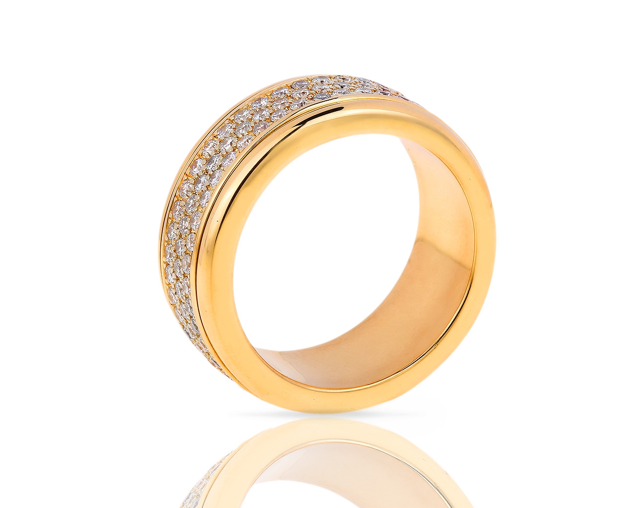 Вращающееся золотое кольцо с бриллиантами 1.57ct