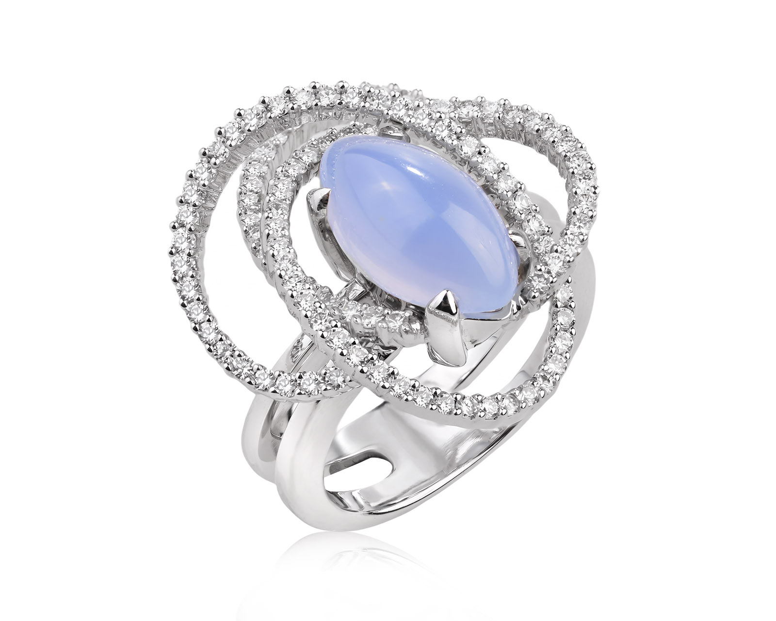 Золотое кольцо с халцедоном 3.95ct и бриллиантами 0.85ct 270526/2