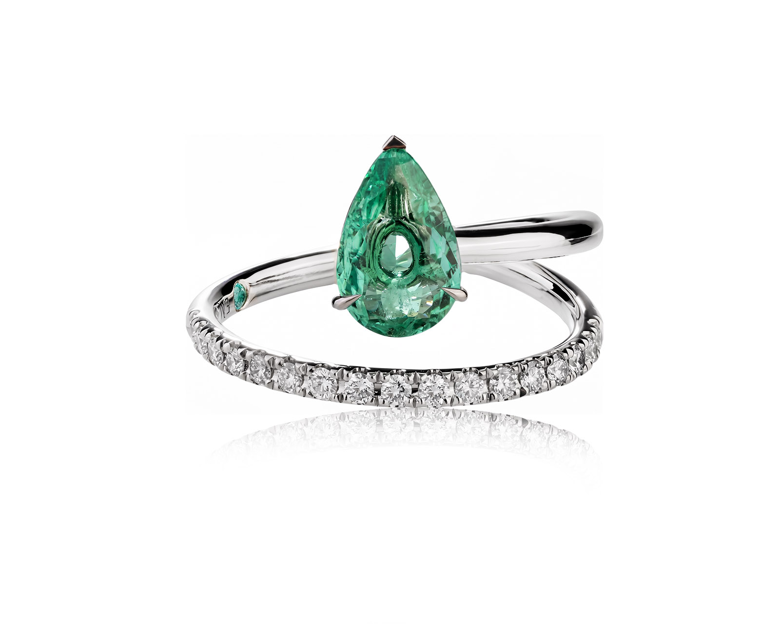 Платиновое кольцо с турмалином параиба 0.96ct Evgeny Matveev