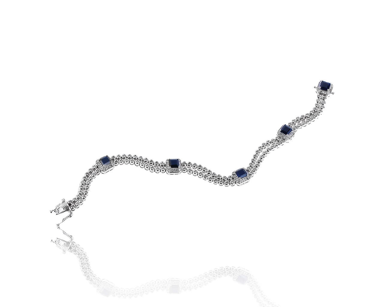 Безупречный золотой браслет с сапфирами 4.00ct