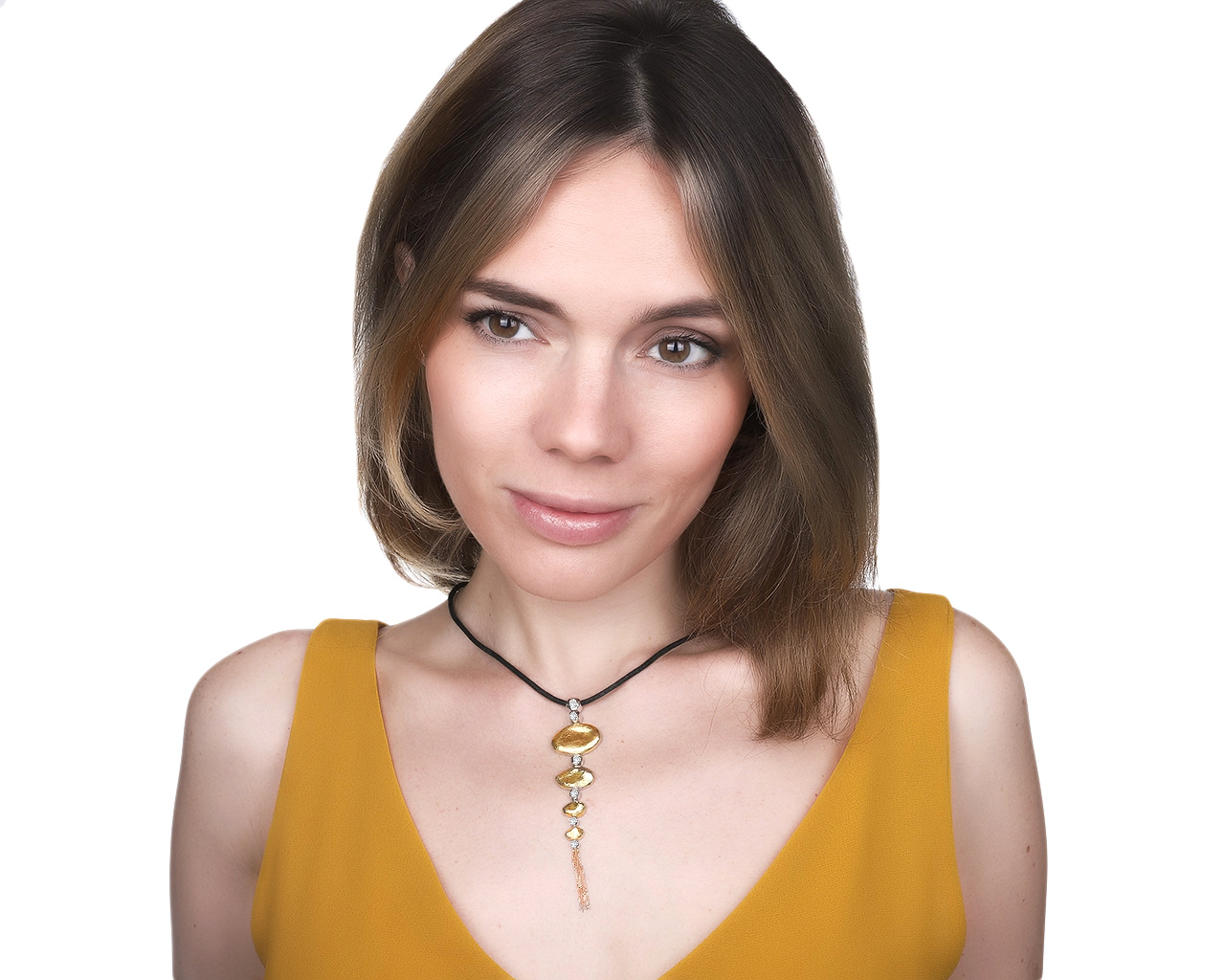 Прелестный золотой кулон с бриллиантами 0.35ct