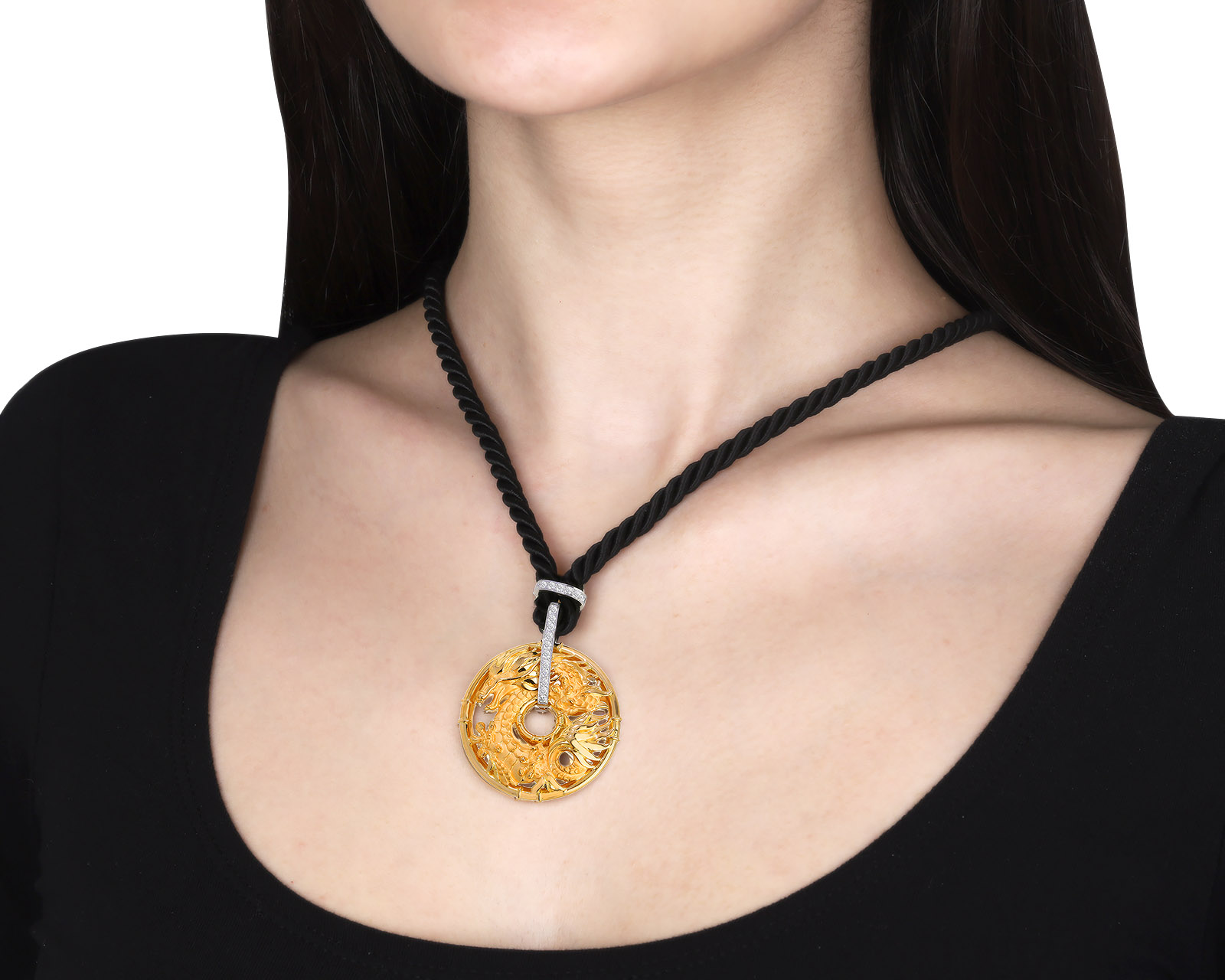 Оригинальный золотой кулон Carrera y Carrera Circulos De Fuego Shanghai Medium