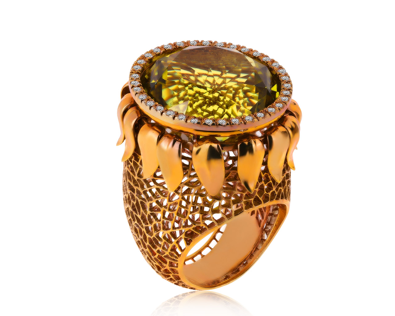 Очаровательное золотое кольцо с цитрином 35.38ct 150720/10