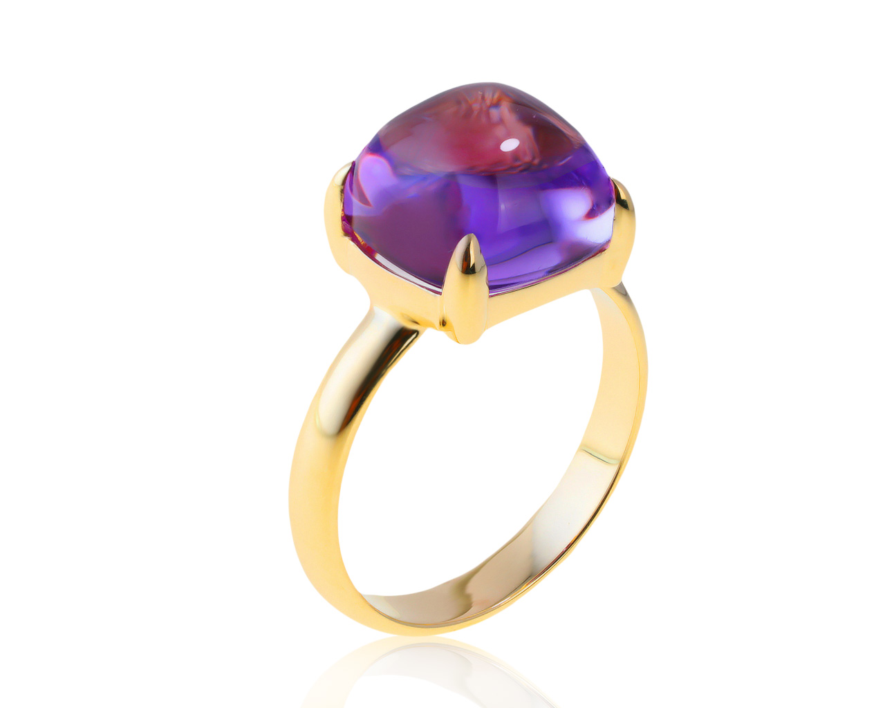 Праздничное золотое кольцо с аметистом 7.12ct 210421/2