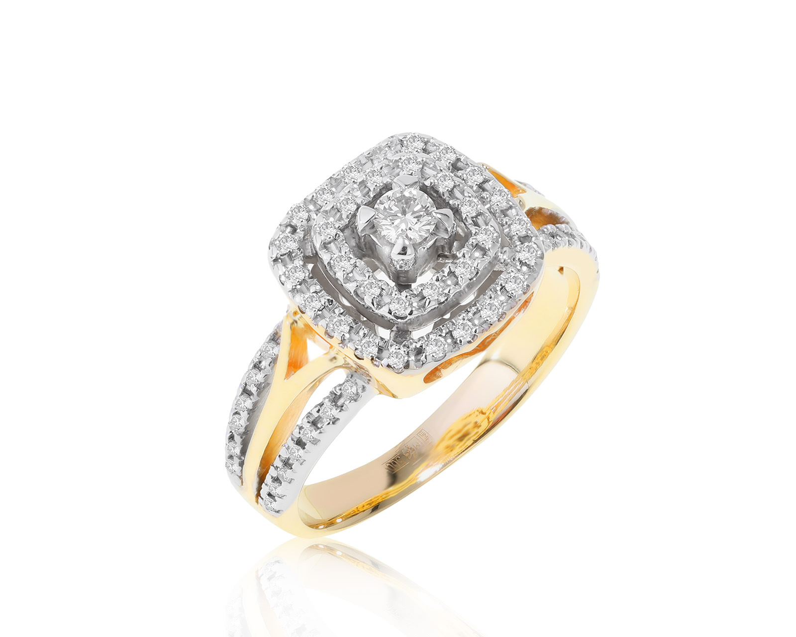 Потрясающее золотое кольцо с бриллиантами 0.40ct