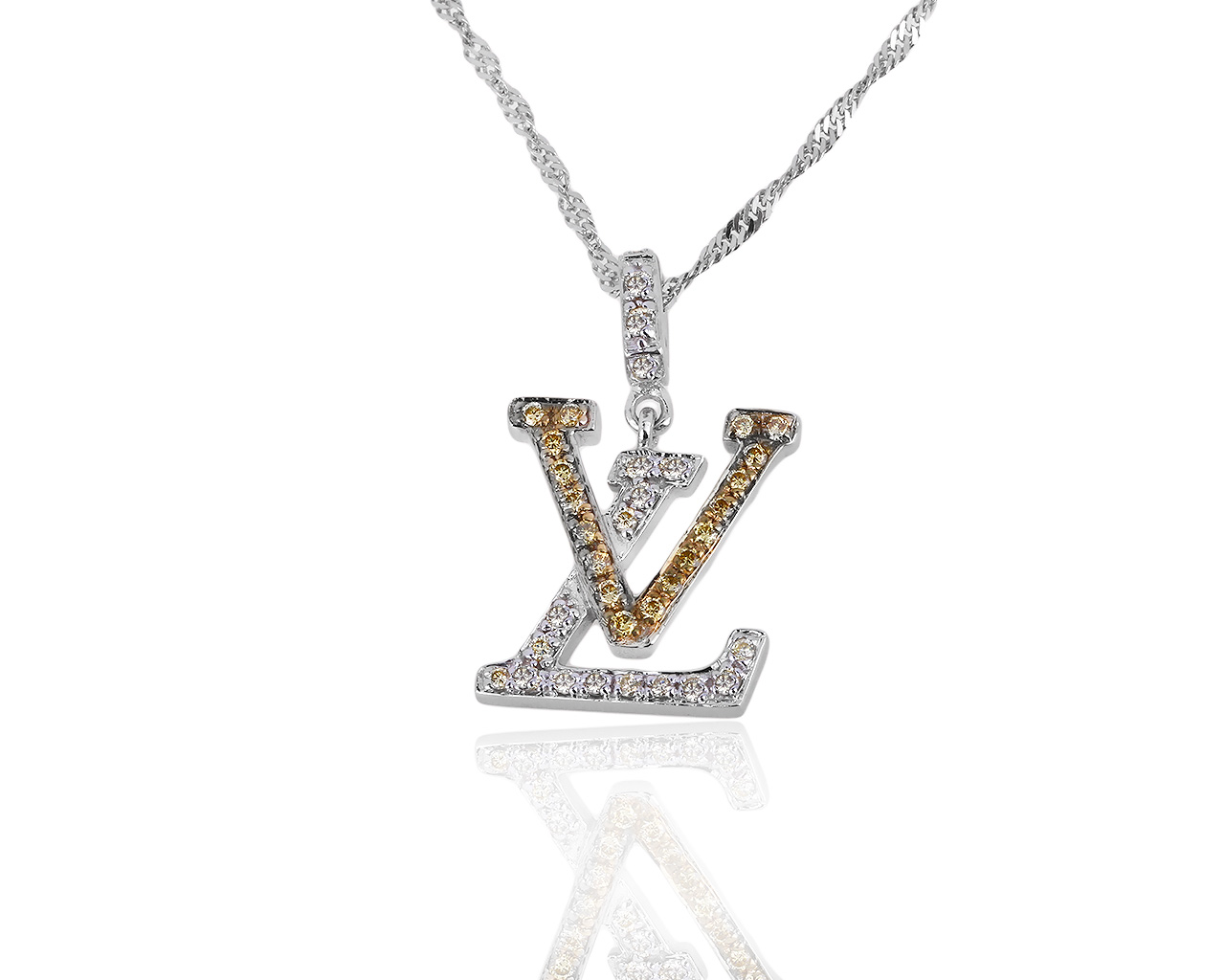 Итальянский золотой кулон с бриллиантами 0.40ct