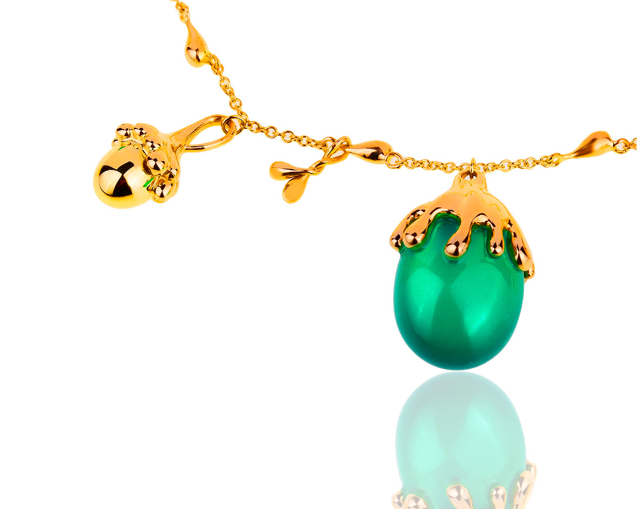 Стильный золотой браслет с халцедонами Nanis 210319/3