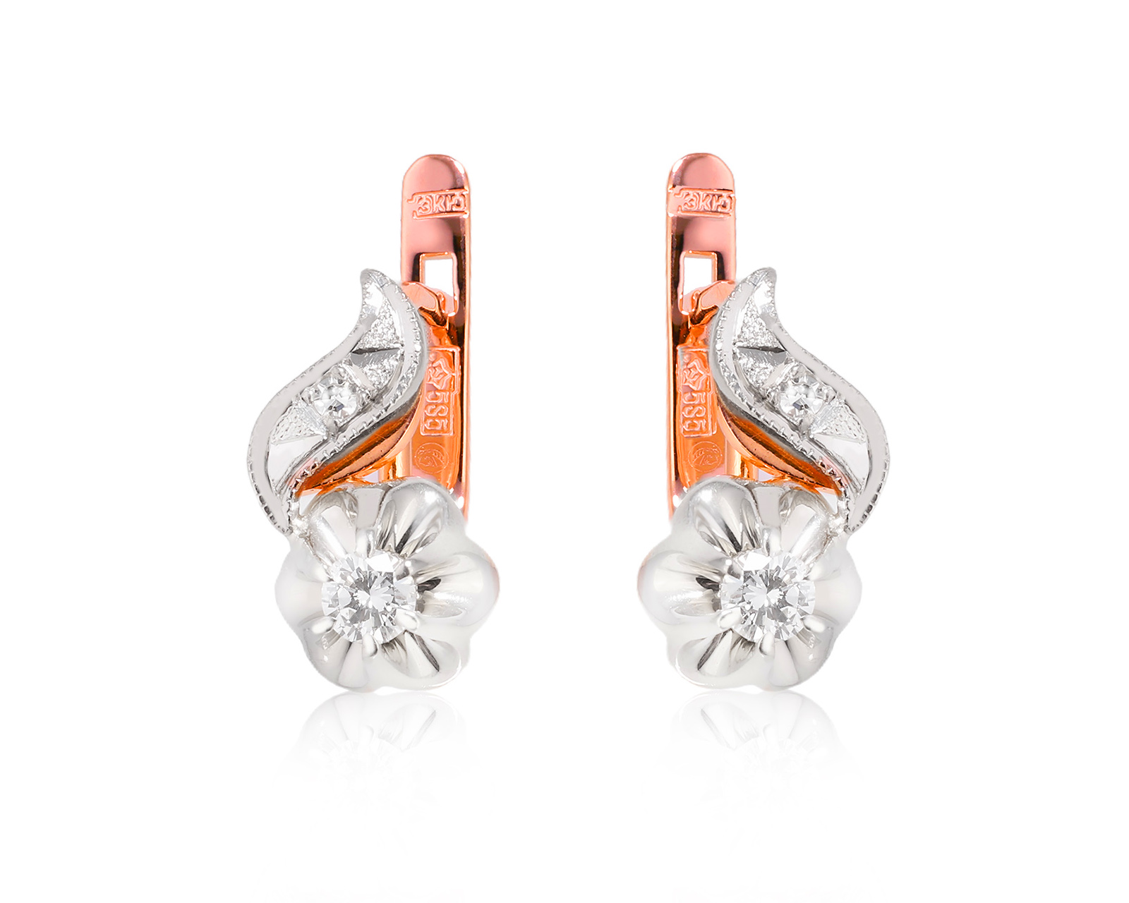 Золотые серьги с бриллиантами 0.27ct 090725/4