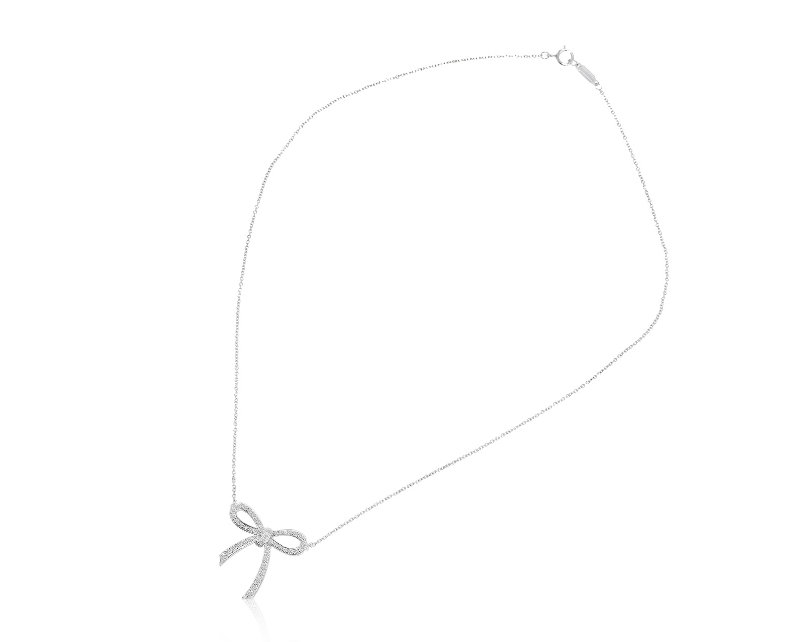 Оригинальная платиновая подвеска Tiffany&Co Bow