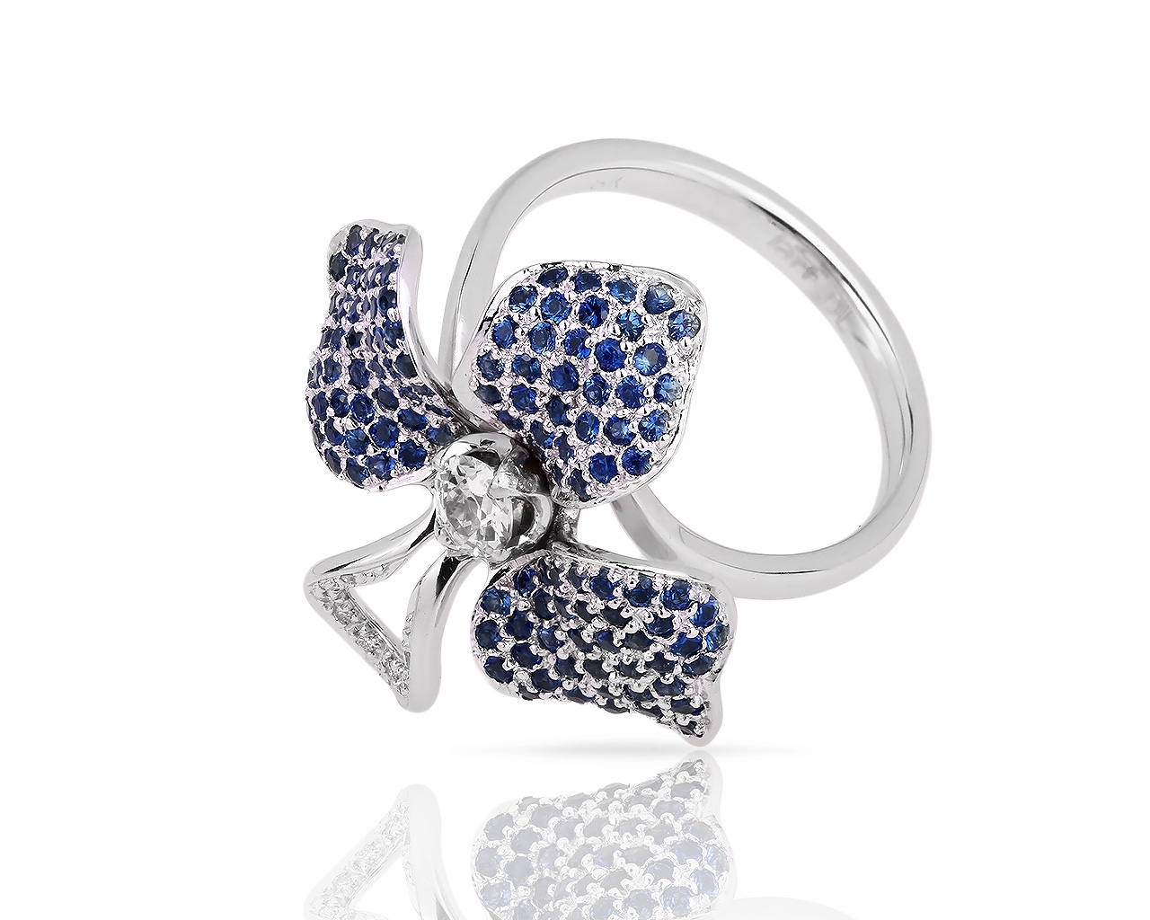 Золотое кольцо с бриллиантами и сапфирами 1.13ct J'Art 280618/5