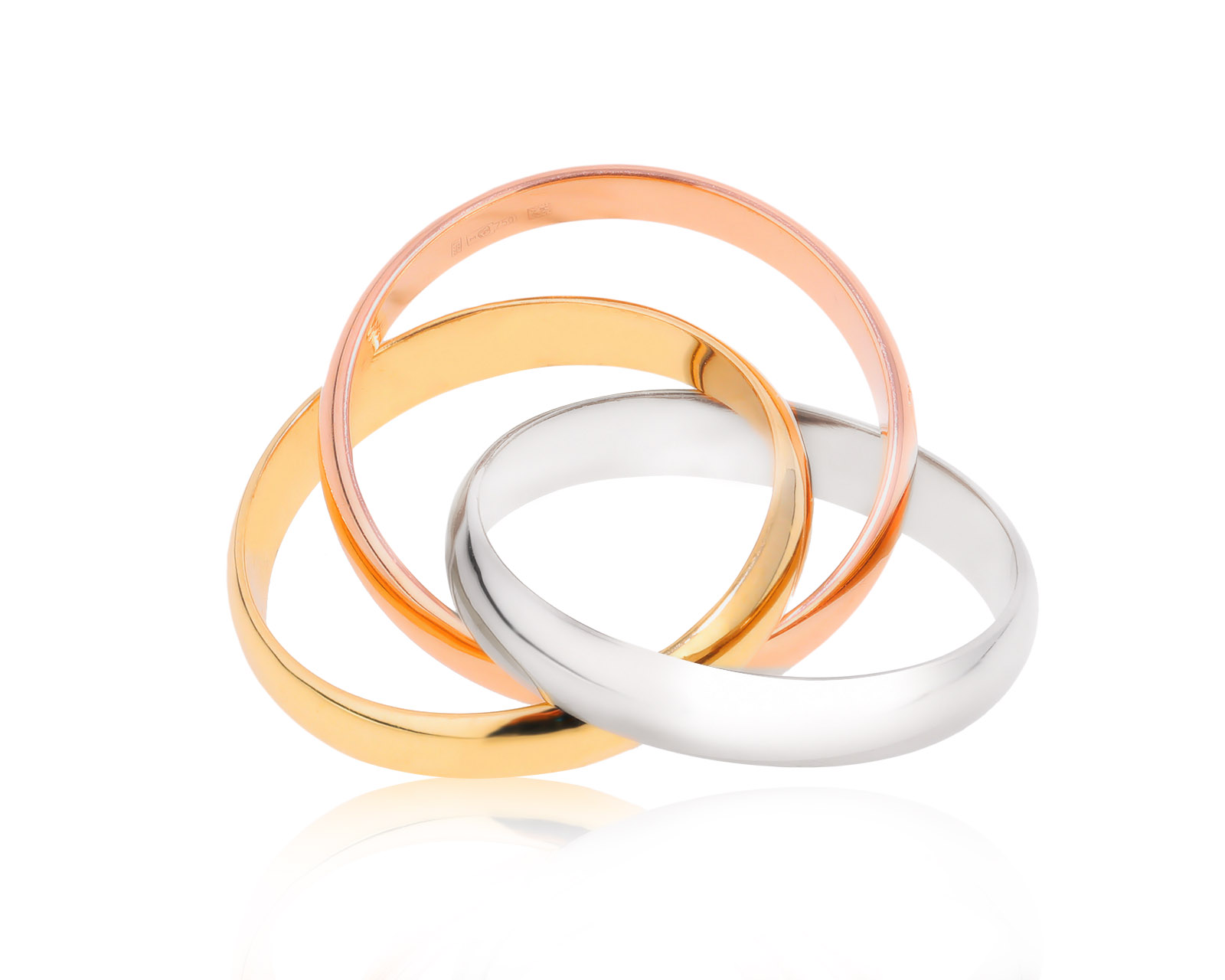 Оригинальное золотое кольцо Cartier Trinity