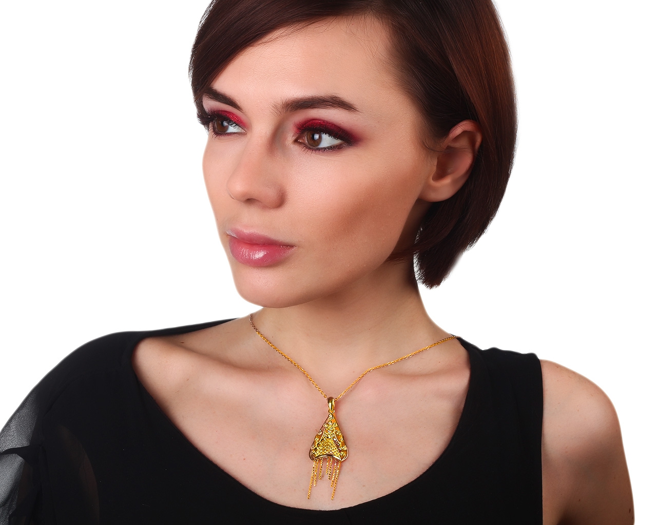 Нарядный золотой кулон с бриллиантами 0.17ct