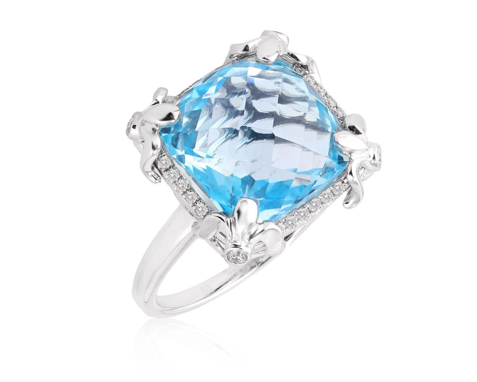 Золотое кольцо с топазом 11.56ct и бриллиантами 0.19ct 201025/8