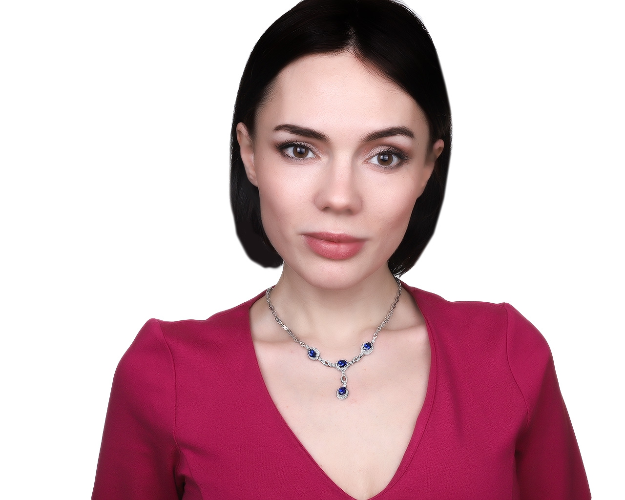 Королевское золотое колье с сапфирами 5.84ct