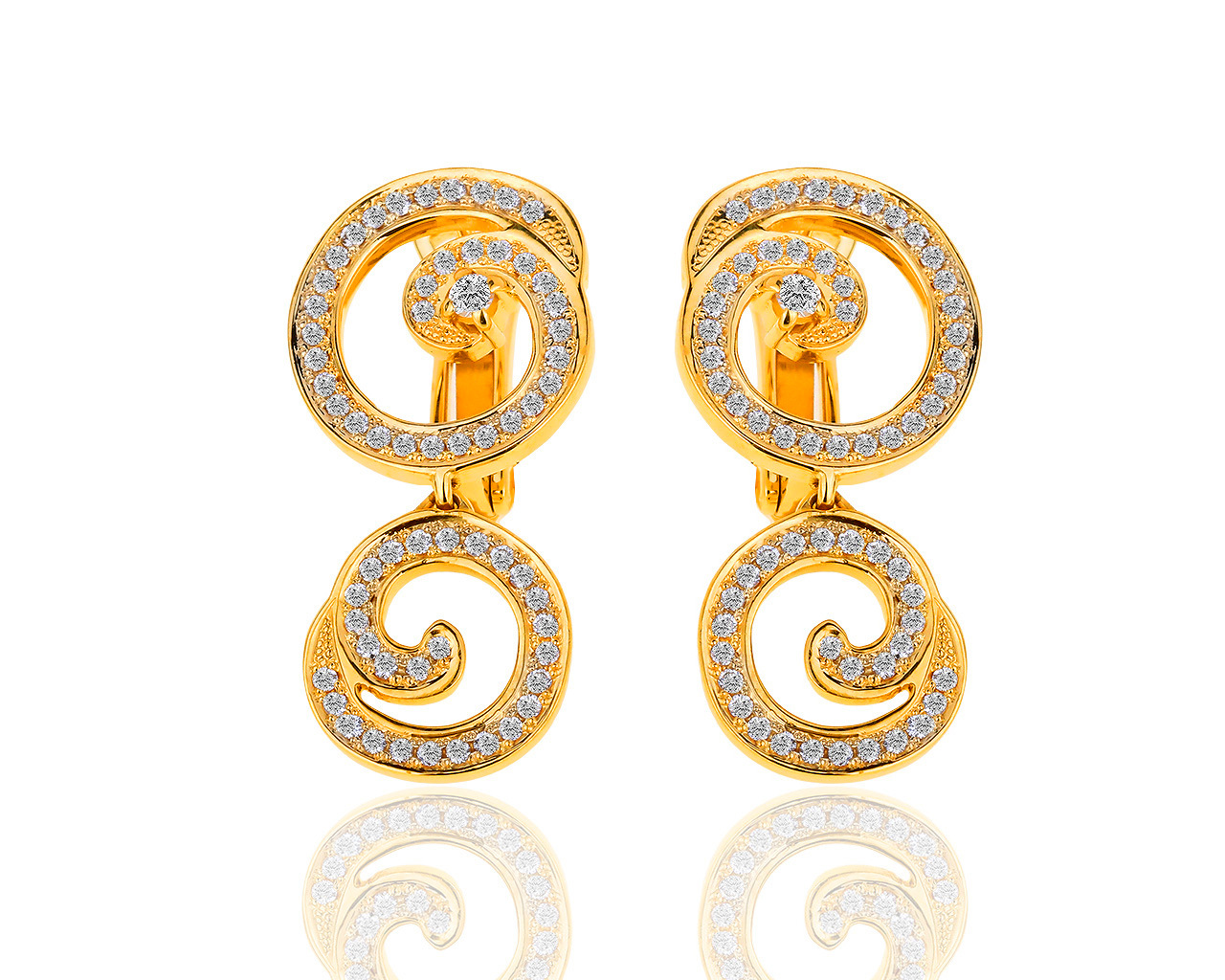 Оригинальные золотые серьги с бриллиантами 1.01ct Casa Gi 310319/1