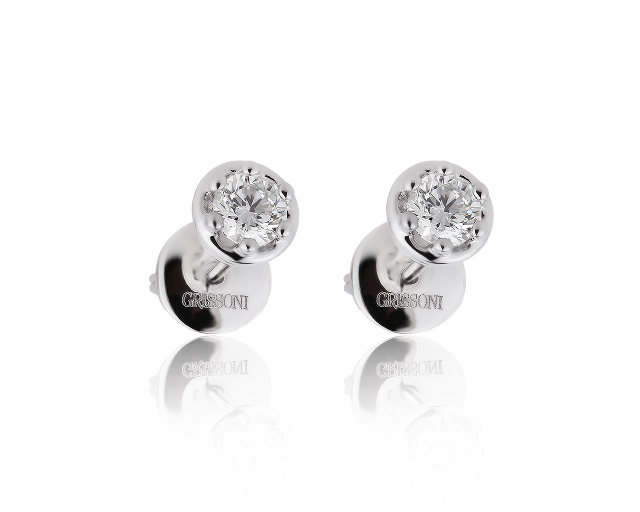 Оригинальные золотые серьги с бриллиантами 0.88ct Grissoni 250919/14 Оригинальные золотые серьги с бриллиантами 0.88ct Grissoni 250919/14