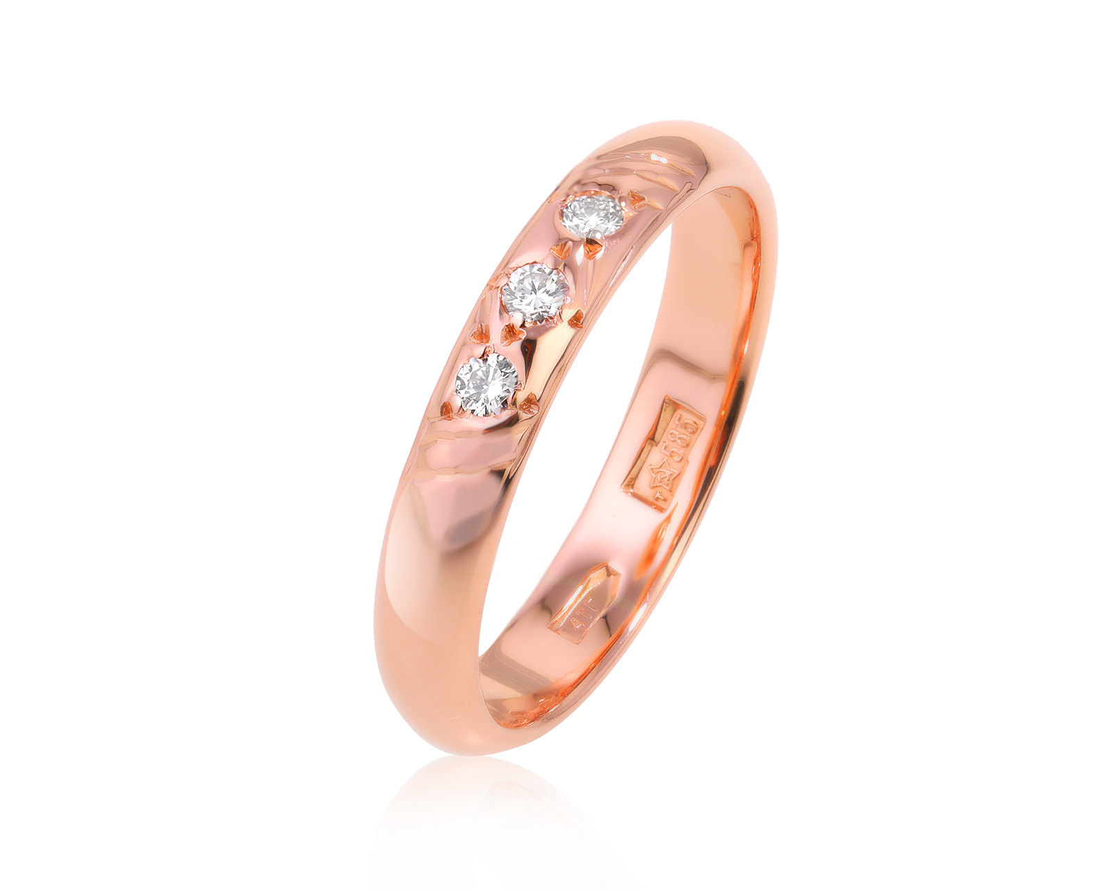 Золотое кольцо с бриллиантами 0.09ct 190624/11