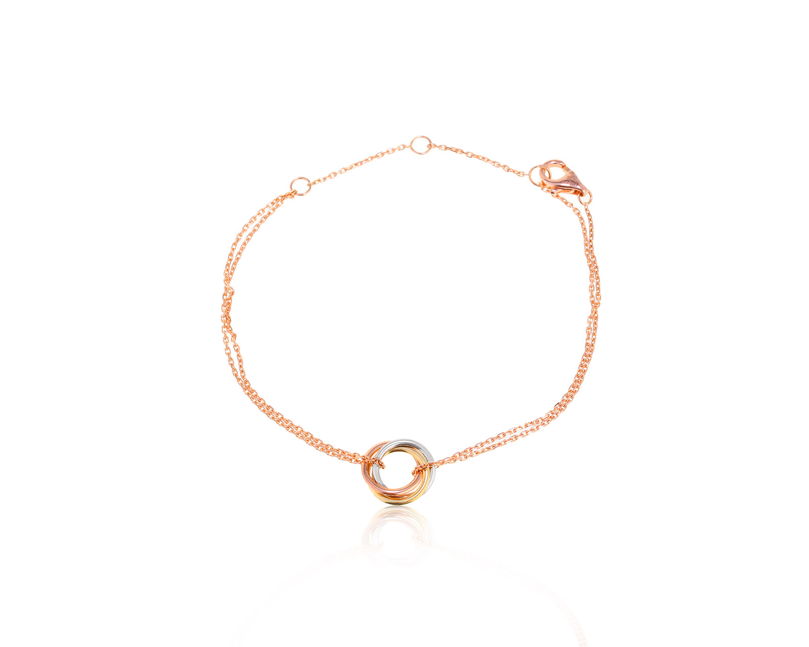 Оригинальный золотой браслет Cartier Trinity 291122/17