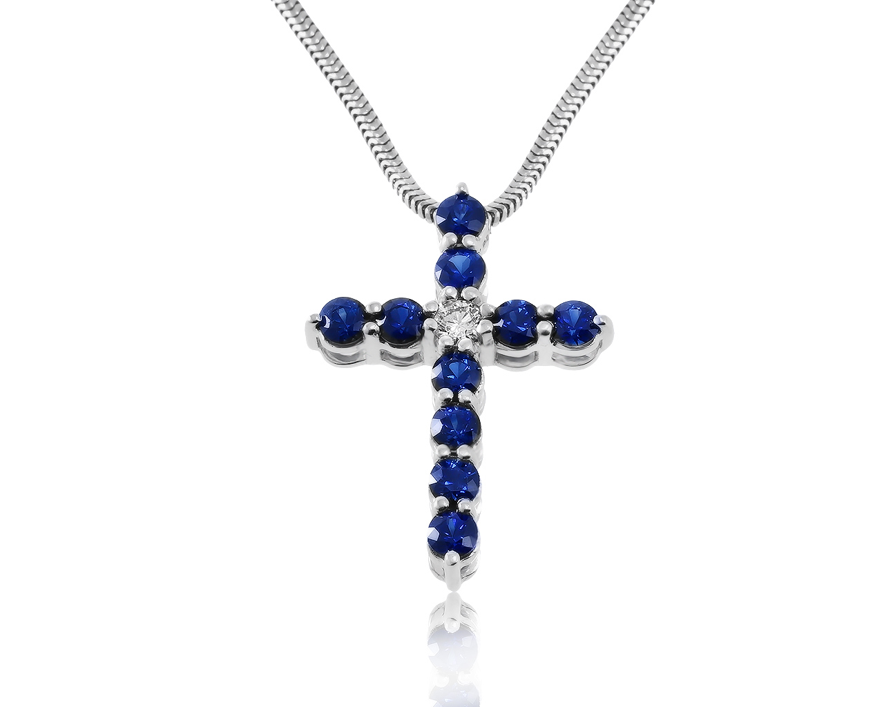 Красивый золотой кулон с сапфирами 1.12ct 291120/14