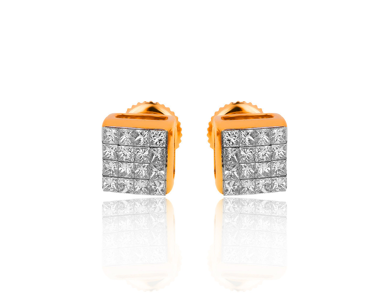 Лаконичные золотые серьги с бриллиантами 1.15ct 140819/11 Лаконичные золотые серьги с бриллиантами 1.15ct 140819/11