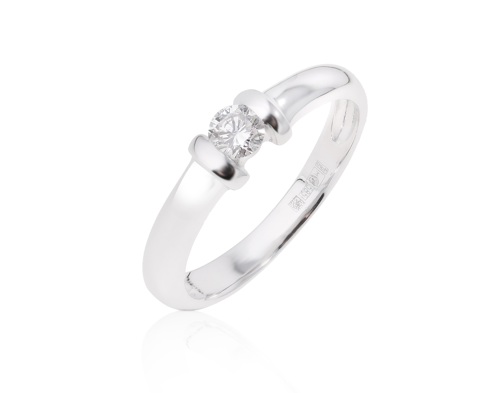 Золотое кольцо с бриллиантом 0.19ct 140724/4 Золотое кольцо с бриллиантом 0.19ct 140724/4