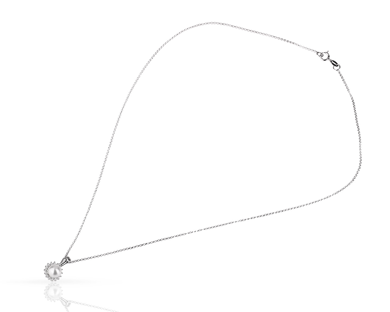 Золотая подвеска с жемчугом и бриллиантами 0.08ct
