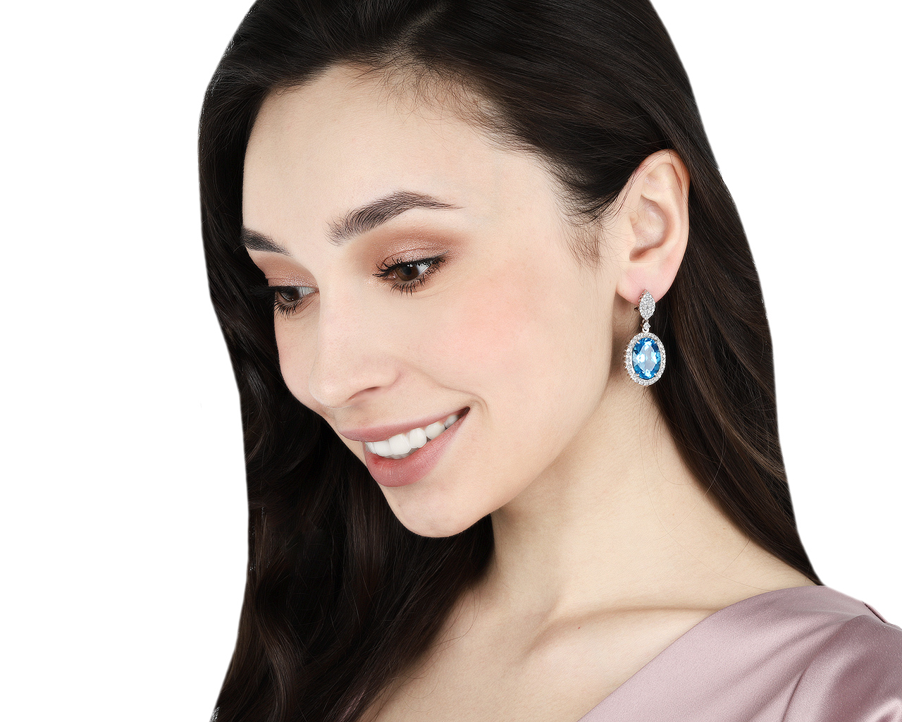 Прекрасные золотые серьги с топазами 22.50ct