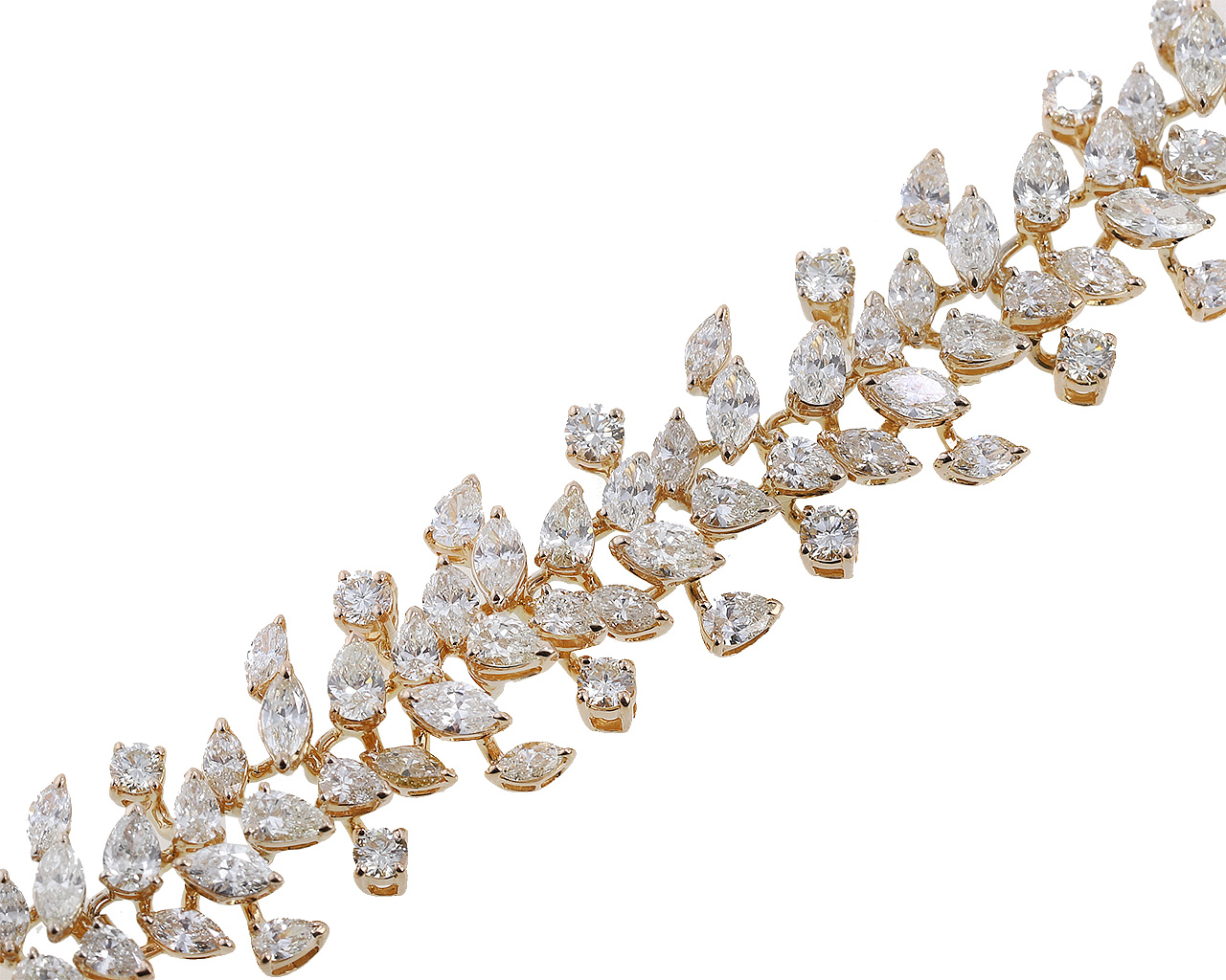 Безупречный золотой браслет с бриллиантами 17.79ct