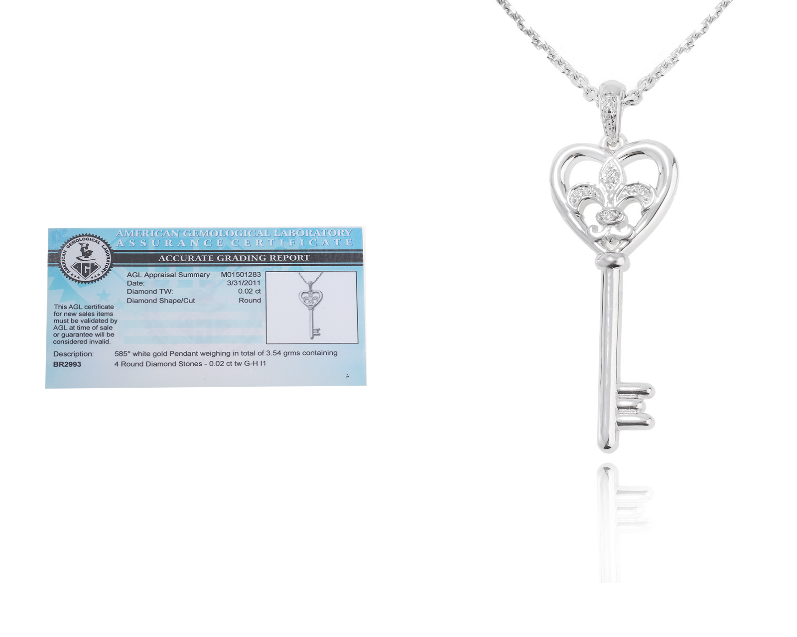 Золотой кулон с бриллиантами 0.02ct