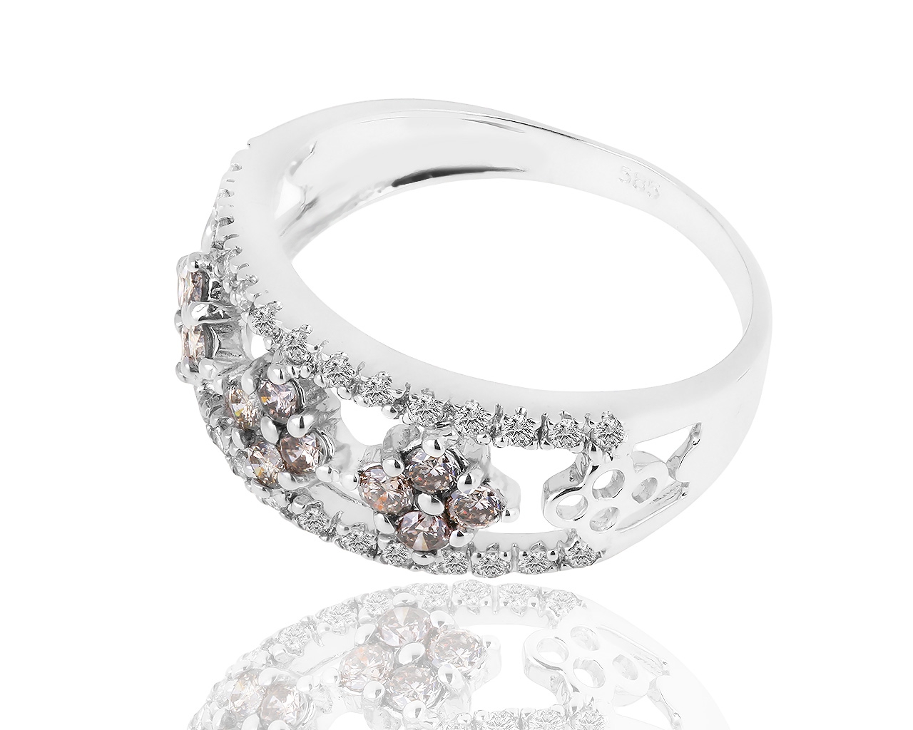 Изящное золотое кольцо с бриллиантами 0.70ct 060219/2