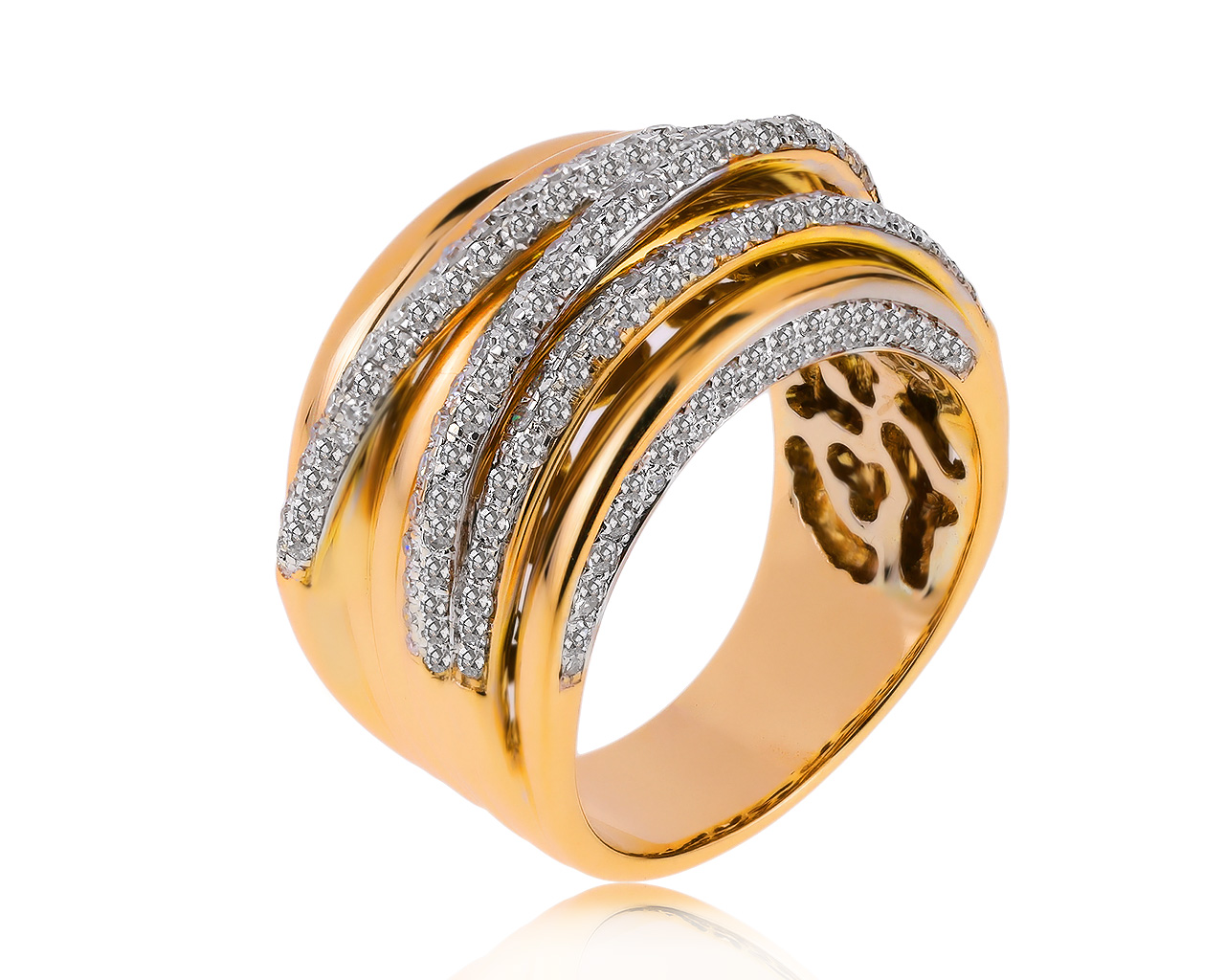 Шикарное золотое кольцо с бриллиантами 0.95ct 120720/2